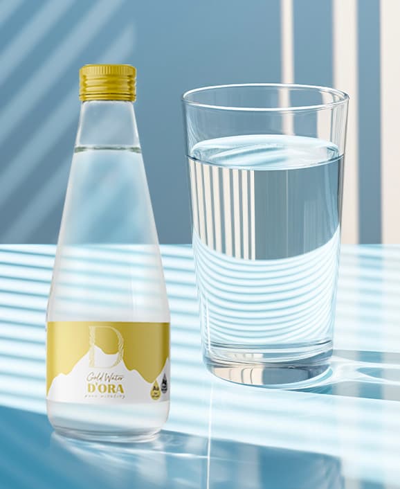 D'ORA Gold Water - sticla si pahar