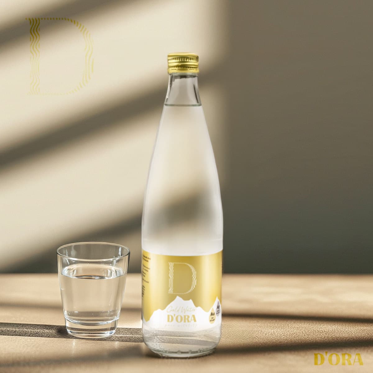 D'ORA Gold Water - sticla si pahar